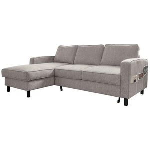 MID.YOU ROHOVÁ SEDACIA SÚPRAVA, textil, sivobiela vyobraziť