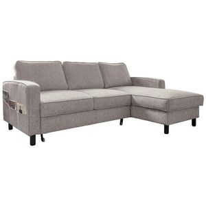 MID.YOU ROHOVÁ SEDACIA SÚPRAVA, textil, sivobiela vyobraziť
