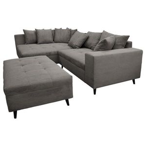 MID.YOU ROHOVÁ SEDACIA SÚPRAVA, textil, sivá vyobraziť