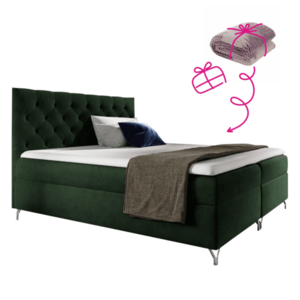 Boxspringová posteľ, 160x200, zelená látka Velvet, GULIETTE + darček vyobraziť