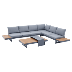 Záhradný set, aluminium, sivá/dub, ZOTIKO vyobraziť