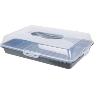 EH Servírovacia tácka s vekom 44 x 31 x 10 cm, sivá vyobraziť