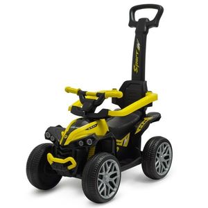 Detské odrážadlo Baby Mix Mega Prime EVA svodiacou tyčou, žlté vyobraziť