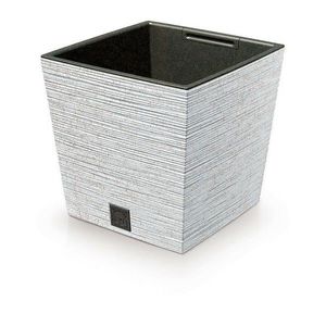 Kvetináč FURU SQUARE LOW ECO WOOD s vložkou m 24cm, biely ECO vyobraziť