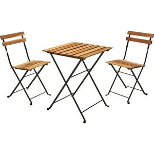 Skladací bistro set Lagos, 3 ks, akáciové drevo, oceľový rám vyobraziť