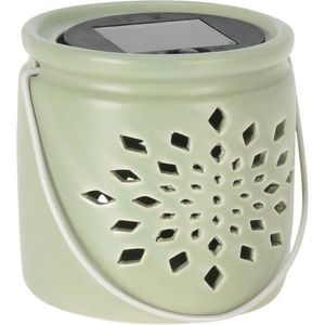 , Solárny lampáš Darena zelená, 9, 2 x 9 x 11 cm, porcelán vyobraziť