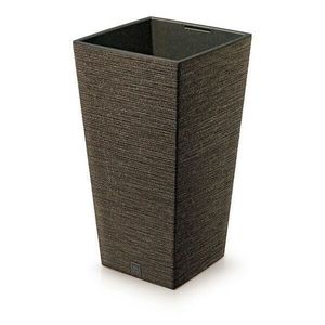 Kvetináč FURU SQUARE ECO WOOD s vložkou 24 c m, tmavohnedý, S vyobraziť