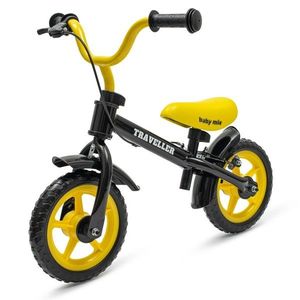 Baby Mix Detský balančný bicykel s brzdouTraveller, čierny vyobraziť