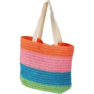 Plážová taška pruhovaná 47 x 15 x 38 cm, oranžová vyobraziť