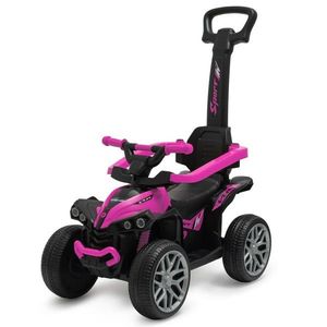 Detské odrážadlo Baby Mix Mega Prime EVA svodiacou tyčou, ružové vyobraziť