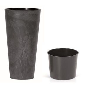 Kvetináč TUBUS SLIM BETON EFFECT s vložkou 30 cm, antracit, 30 cm vyobraziť