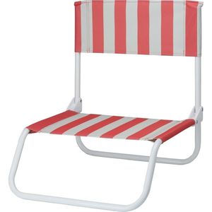 Skladacia plážová stolička Stripes, 65 x 44 x 19 cm, červená vyobraziť