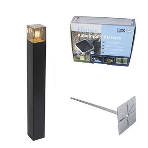 Stojacia vonkajšia lampa čierna 70 cm IP44 s dymovým sklom - Dánsko vyobraziť