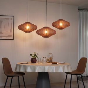 Japandi závesná lampa hnedá 50cm 3-svetlá - Plu vyobraziť
