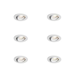 Set van 6 inbouwspots wit kantelbaar 6, 5cm incl. LED IP54 ultra slim - Pupil vyobraziť