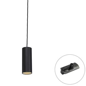Design hanglamp zwart incl. rail adapter 1-fase - Iconic Tubo vyobraziť