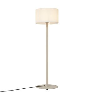 Škandinávska vonkajšia stojaca lampa béžová s bielym tienidlom IP44 - Mississippi vyobraziť