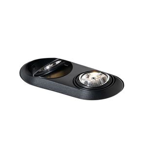 Okrúhle zapustené bodové svetlo čierne GU10 70 mm 2-svetlo - Hubs vyobraziť