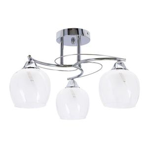 Stropná lampa Prego chrómová E27 s priehľadným tienidlom vyobraziť