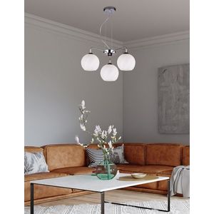 Závesná lampa Larix chróm 3x40W e27 biele tienidlo vyobraziť
