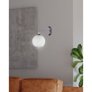 Larix Nástenná lampa chrómová, 1x40W, E27, biele tienidlo vyobraziť