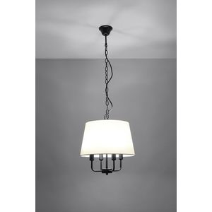 Závesná lampa Pasteri matná čierna 4x40W e14 béžové tienidlo vyobraziť