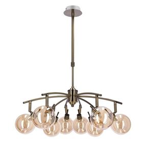 Závesná lampa Lentini patina 8x40w g9 jantárové tienidlo vyobraziť