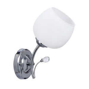 Nástenná lampa Estar chróm E27 s bielym tienidlom vyobraziť
