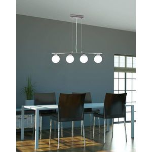 Závesná lampa chróm/biela guľa 4 RAISA vyobraziť