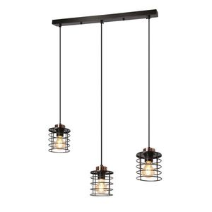 Stropná závesná lampa čierny pásik 3xE27 Glob vyobraziť