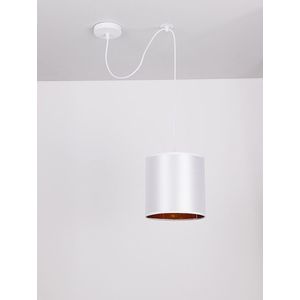 Biela závesná lampa s tkaným tienidlom Atlanta vyobraziť
