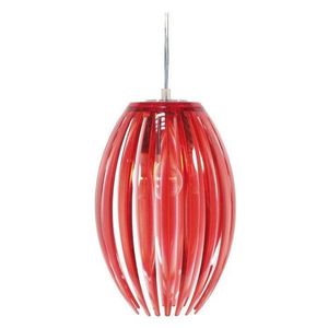 Malá závesná lampa Abuko z červeného akrylu vyobraziť
