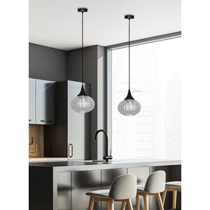 Čierna/priehľadná závesná lampa Exeter Ledea 145 mm vyobraziť