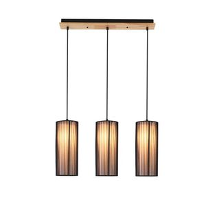 Čierna drevená závesná lampa 3xE27 Kioto Ledea vyobraziť