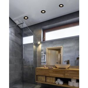 Čierne stropné svietidlo, IP65, hermetické, okrúhle, SH-12 vyobraziť
