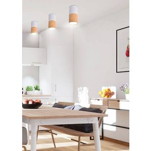 Stropné svietidlo biele/drevené GU10 25W trubica vyobraziť