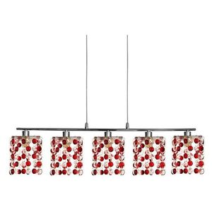 Závesná lampa chróm/červené kryštály 5x40W G9 Classic vyobraziť