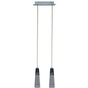 Závesná lampa s chrómovým nastaviteľným skleneným tienidlom 2xG4 20W Erica vyobraziť