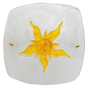 Stropná sklenená lampa Sun s bielou/žltou farbou vyobraziť