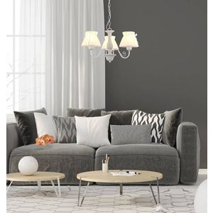 Závesná lampa s bielym organzovým tienidlom 340W E27 Zefir vyobraziť