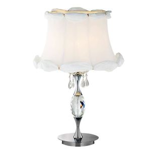 Stolová lampa chróm/biela Sappho vyobraziť