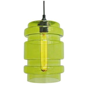 Závesná lampa zo zeleného skla + žiarovka E27 60W Decorado vyobraziť