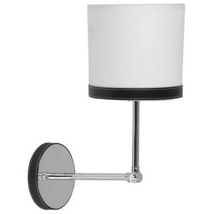 Nástenná lampa Tida z chrómového plátna/kože vyobraziť