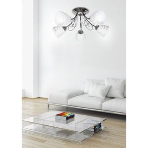 Chrómová stropná lampa s kryštálmi 5x40W Simpli vyobraziť