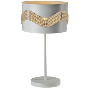 Biela stolová lampa s korálkami Antonio vyobraziť