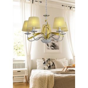 Závesná lampa chróm / zlatá stuha 5xE14 DIVA vyobraziť