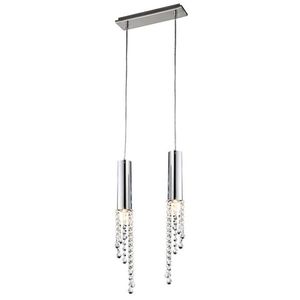 Závesná stropná lampa chrómová teplá LED 2x3W + žiarovky Duero vyobraziť