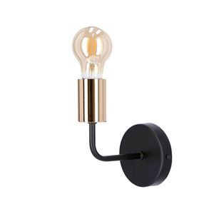 Čierna kovová nástenná lampa bez tienidla Spill vyobraziť