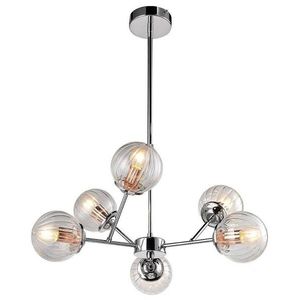 Závesná lampa s chrómovými sklenenými tienidlami 6x40W vyobraziť