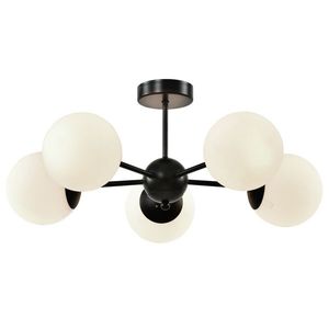 Závesná lampa Calari čierna 5x40W E14 biele tienidlo vyobraziť